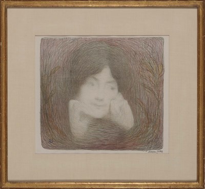 Lot 128 - Edmond Aman-Jean (1858-1936) [HEAD OF A WOMAN]...