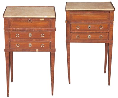 Lot 97 - Pair of Louis XVI Style Mahogany and Tulipwood...