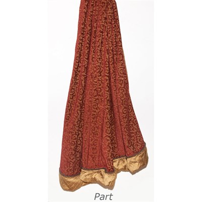 Lot 346 - Pair of Red and Gold Drapes Each with a...