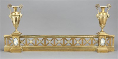 Lot 121 - Neoclassical Style Brass Fireplace Fender 20th...