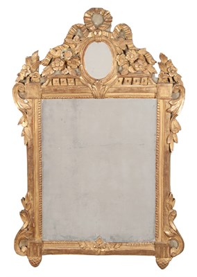 Lot 157 - Louis XVI Style Carved and Giltwood Mirror The...