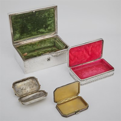 Lot 180 - Group of Four Silver Boxes and Cigarette Cases...