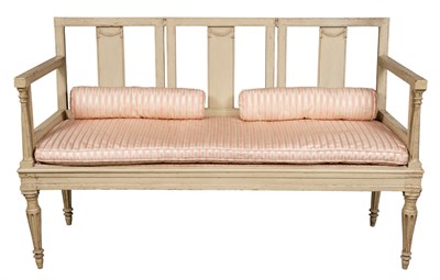Lot 163 - Louis XVI Style Painted Triple Back Settee The...