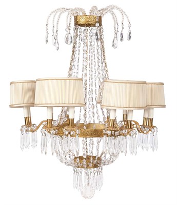 Lot 387 - Empire Style Gilt-Metal Twelve-Light...