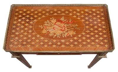 Lot 165 - Louis XVI Style Metal Mounted Marquetry and...