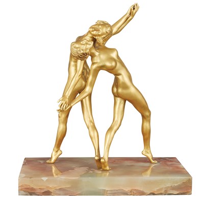 Lot 496 - French Art Deco Gilt-Bronze Group of Two...
