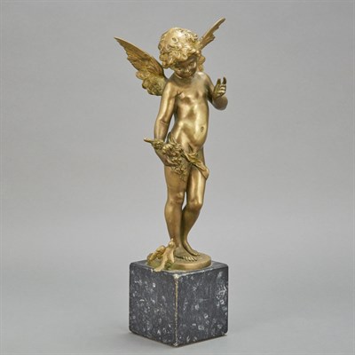 Lot 256 - Gilt-Bronze Figure of Cupid After a model by...