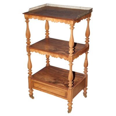 Lot 277 - Pair of English Walnut Three-Tier Etageres...