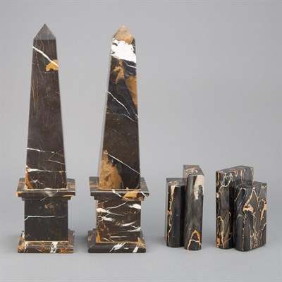 Lot 124 - Pair of Portor Marble Obelisks and Pair of...