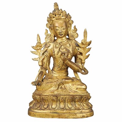 Lot 66 - Tibetan Gilt-Bronze Avalokitesvara 18th...