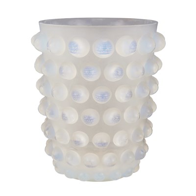Lot 256 - Lalique Molded Opalescent Glass Mossi Vase...