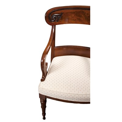 Lot 206 - Pair of Classical Upholstered Mahogany Open...