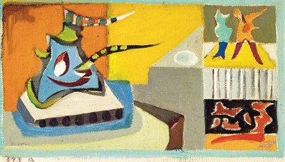 Lot 59 - Werner Drewes American, 1899-1985 Mini Oil...