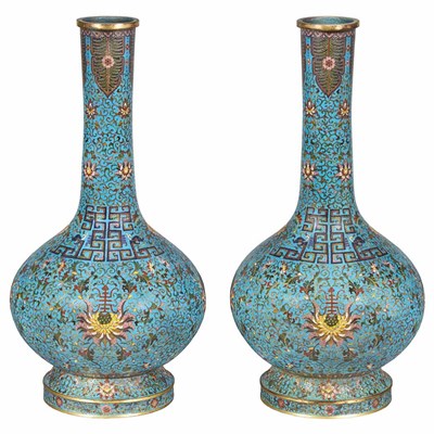 Lot 291 - Pair of Chinese Cloisonne Vases Early 19th...