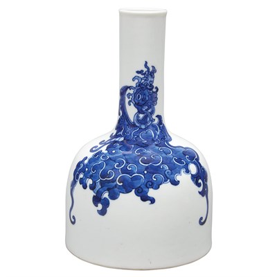 Lot 246 - Chinese Blue and White Glazed Porcelain Mallet-...
