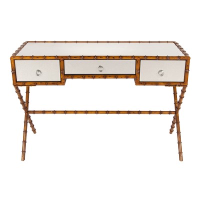 Lot 352 - Faux Bamboo and Mirrored Desk Height 31 1/2...