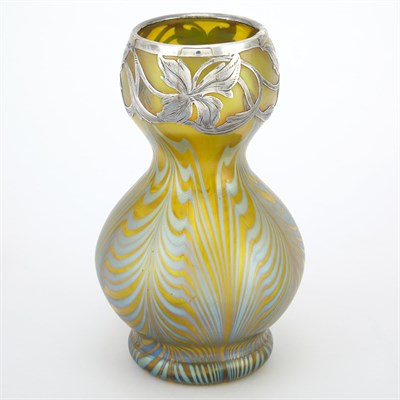Lot 423 - Loetz and Alvin Silver Overlay Glass Vase...