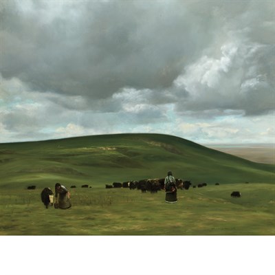 Lot 118 - Cao Liwei Chinese, b. 1956 Herding in Gansu...