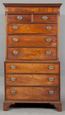 Lot 170 - George III Inlaid Mahogany Chest on Chest Late...