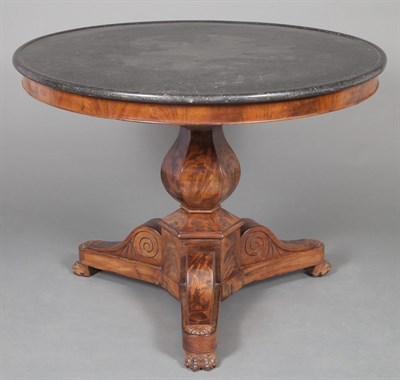 Lot 250 - Restauration Marble Top Mahogany Center Table...