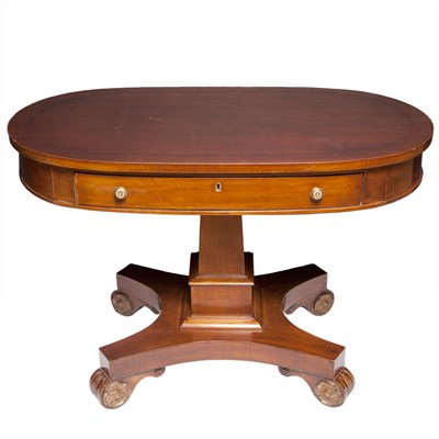 Lot 187 - Neoclassical Style Fruitwood Oval Side Table...