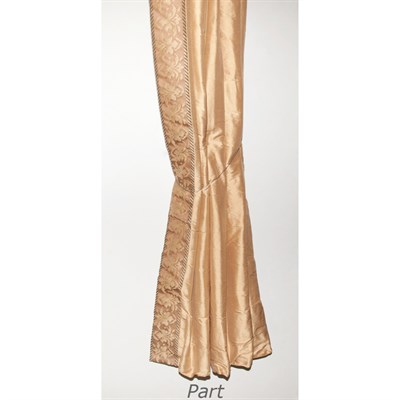 Lot 347 - Set of Four Pairs of Gold Silk Drapes Height...