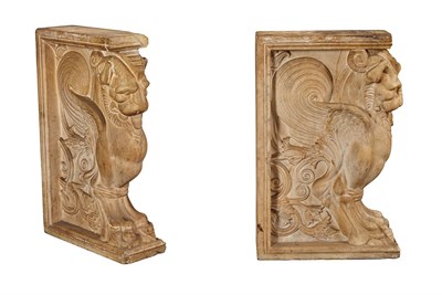 Lot 397 - Pair of White Marble Table Supports After the...