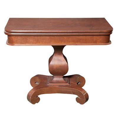 Lot 194 - Empire Style Mahogany Fold-Over Card Table...