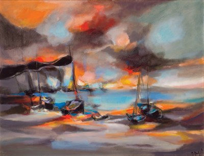 Lot 101 - Marcel Mouly French, 1918-2008 Barques et...
