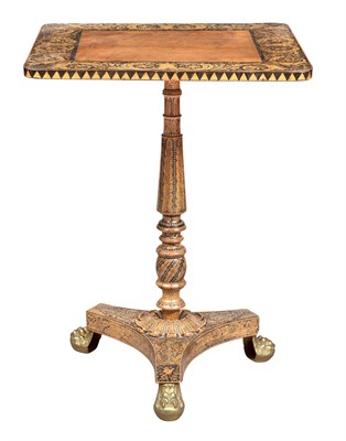 Lot 488 - Regency Penwork-Decorated Burr Wood Tilt-Top...