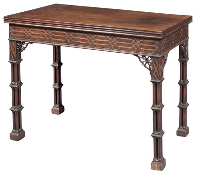 Lot 444 - George III Mahogany Card Table The hinged...