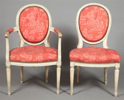 Lot 153 - Set of Twelve Louis XVI Style Cream Painted...
