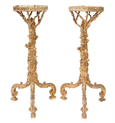Lot 416 - Pair of George III Giltwood Torchères One a...