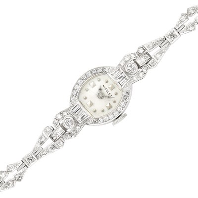 Lot 70 - Platinum and Diamond Wristwatch