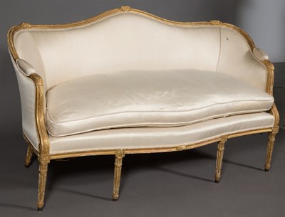 Lot 418 - George III Giltwood Sofa Circa 1775 The padded...