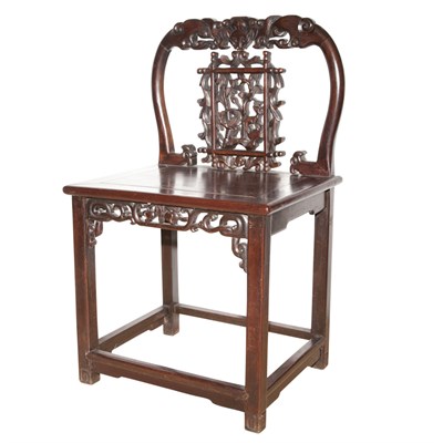 Lot 618 - Group of Three Similar Chinese Hardwood Side...