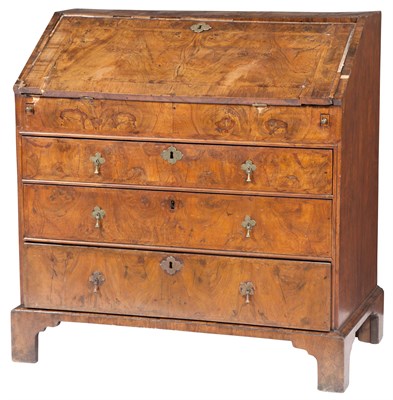 Lot 400 - Queen Anne Inlaid Walnut Slant Front Desk...