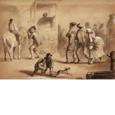 Lot 30 - Alfred Jacob Miller American, 1810-1874 Horse...