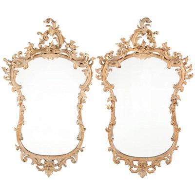 Lot 382 - Pair of Continental Rococo Style Beechwood...