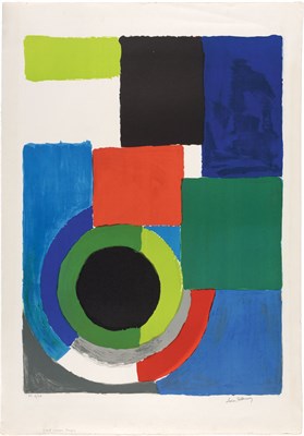 Lot 46 - Sonia Delaunay-Terk GRAND CARRÉ ROUGE Color...