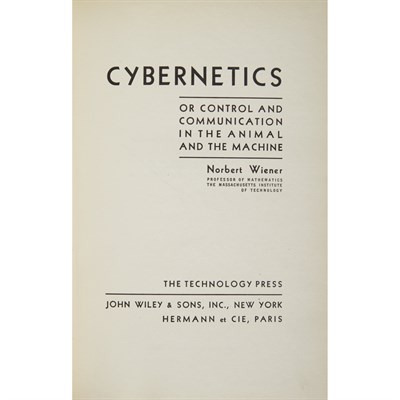 Lot 110 - [COMPUTERS] WIENER, NORBERT. Cybernetics, or...
