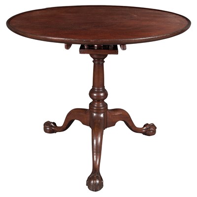 Lot 146 - Chippendale Mahogany Tilt-Top Tea Table...