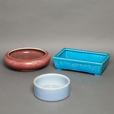 Lot 252 - Group of Three Chinese Glazed Porcelain...