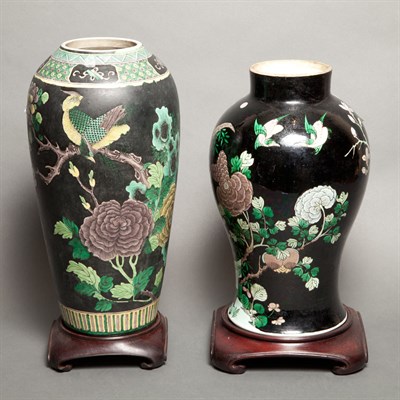 Lot 367 - Two Chinese Famille Verte Glazed Porcelain...
