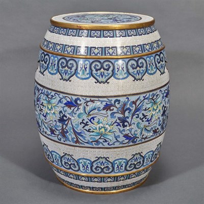 Lot 626 - Chinese Cloisonne Garden Stool Height 17 inches.