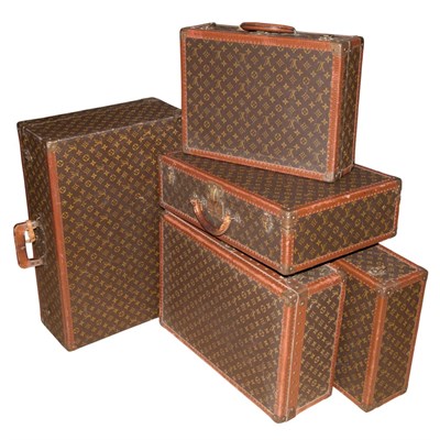 Lot 608 - Group of Five Louis Vuitton Hardcase Suitcases...