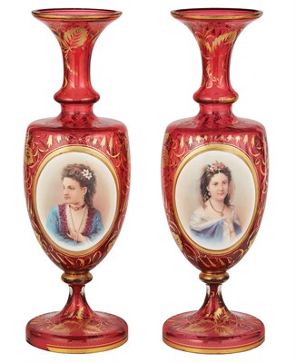 Lot 274 - Pair of Bohemian Gilt and Polychrome Decorated...