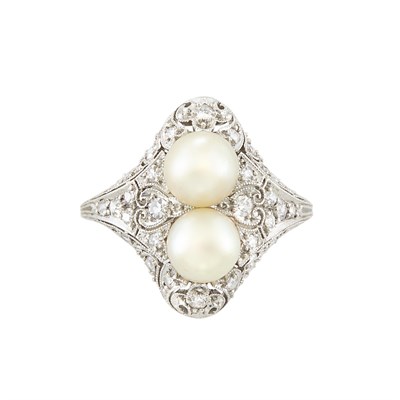 Lot 60 - Edwardian Platinum, Pearl and Diamond Ring
