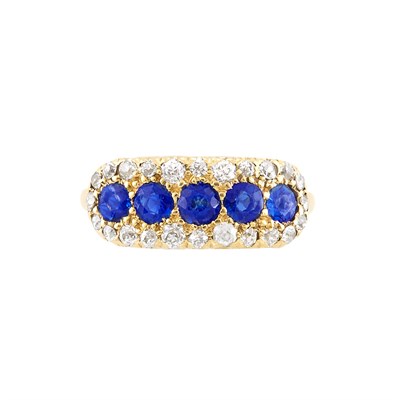 Lot 30 - Antique Gold, Sapphire and Diamond Ring, Tiffany & Co.