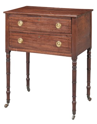 Lot 284 - Regency Inlaid Mahogany Two-Drawer Work Table...